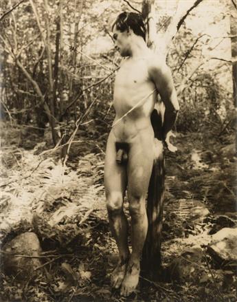 CARL VAN VECHTEN (1880-1964) Male nude with arms raised (Allen Meadows) * Male nude in forest (Hugh Laing).
